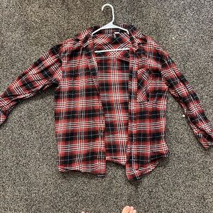 Plaid Flannel Shirt - Red and Black